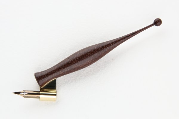 Oblique pen holder made of Brazilian Ebony wood